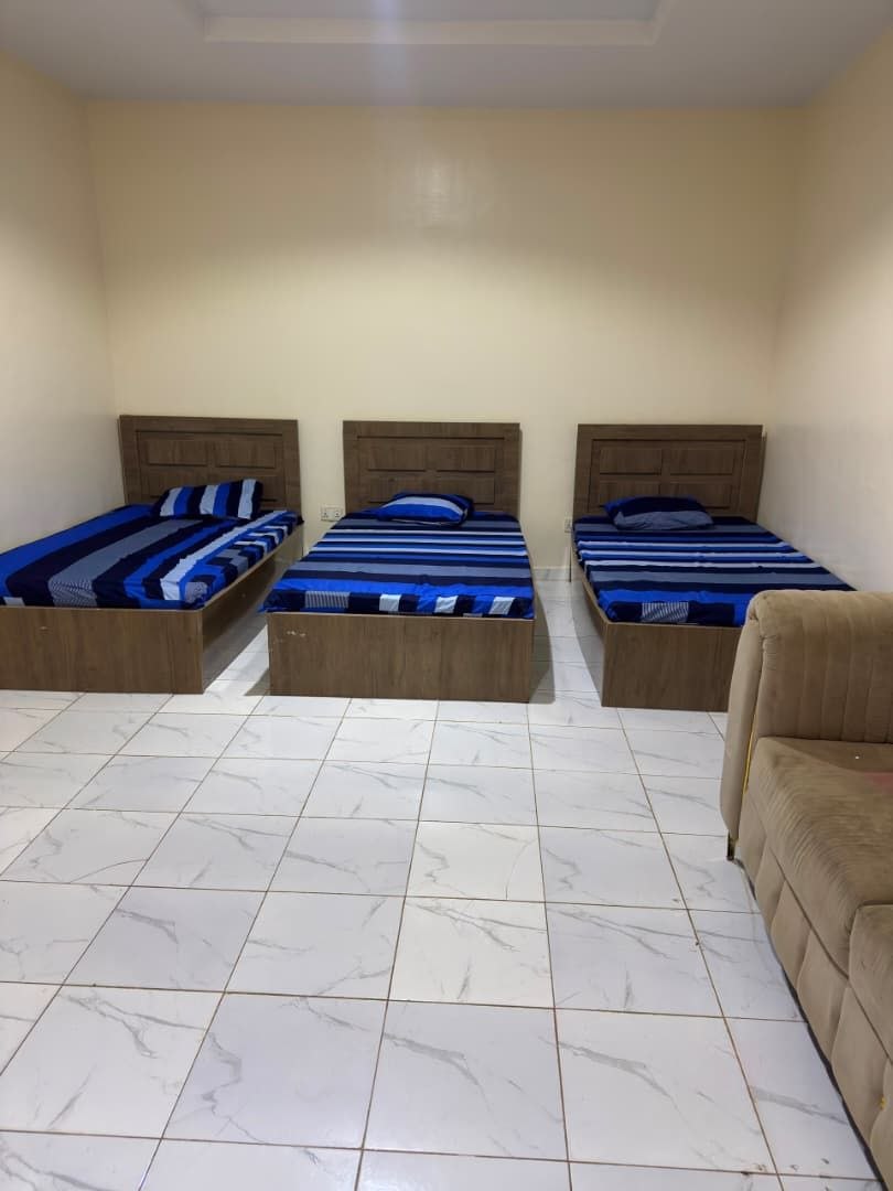 Three-bed room with lounge seating